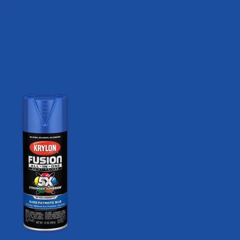 Krylon Fusion All--One Gloss Patriotic Blue Paint + Primer Spray Paint 12 oz Pack 6