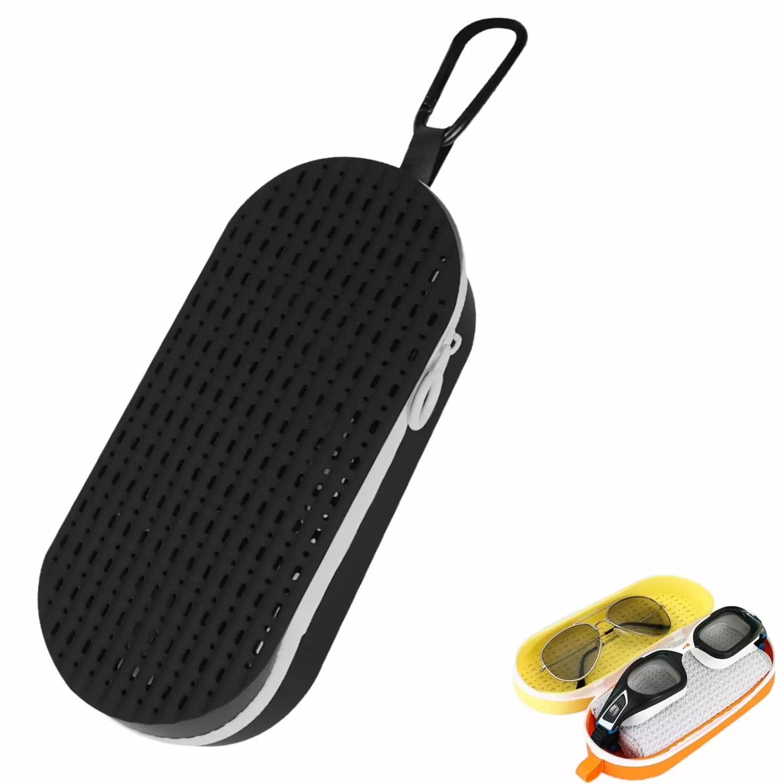 DODAMOUR Swim Goggle Case Silicon Protective Cases Drain Hole Goggles Swimming Goggles Carrying Storage Case Black