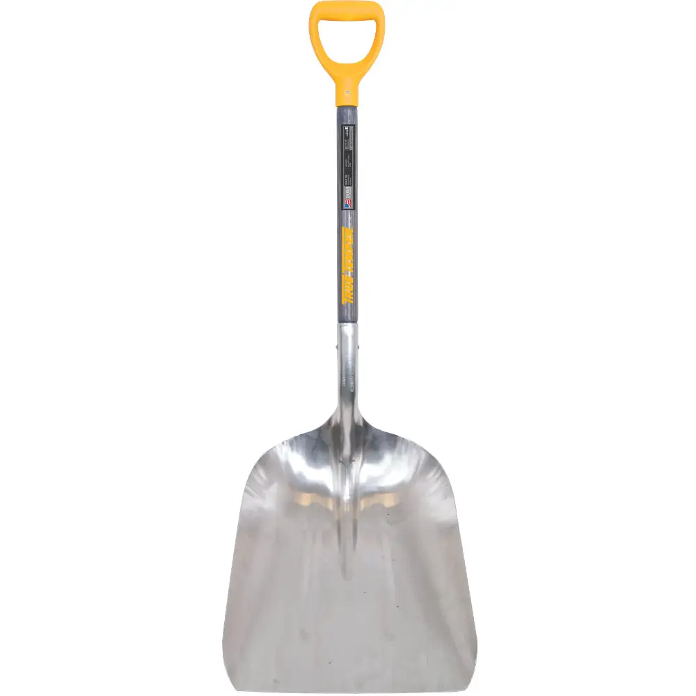 True Temper Aluminum Grain Scoop D-Grip on Hardwood Handle #14 Heavy Duty Farm Tool
