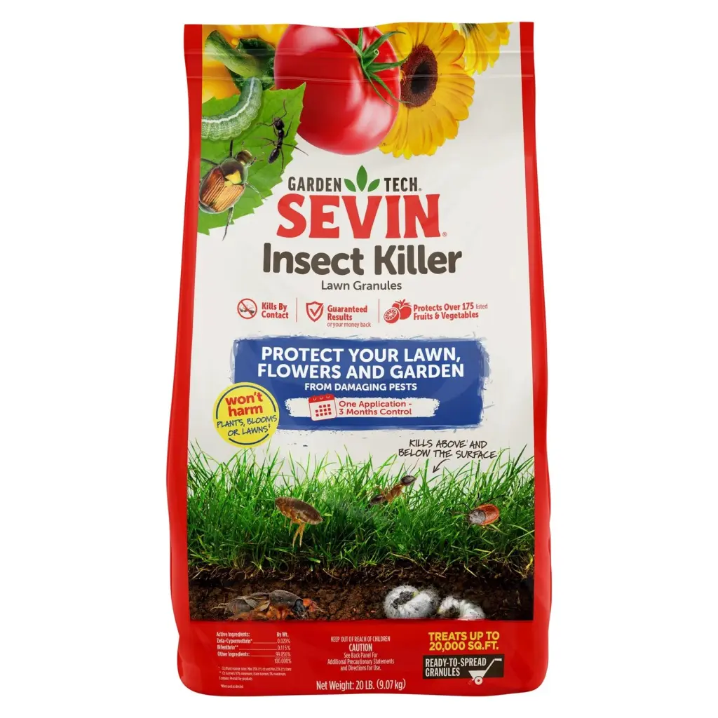 Sevin Insect Killer Outdoor Lawn Granules 20 lb Grass and Garden Pest Control GardenTech