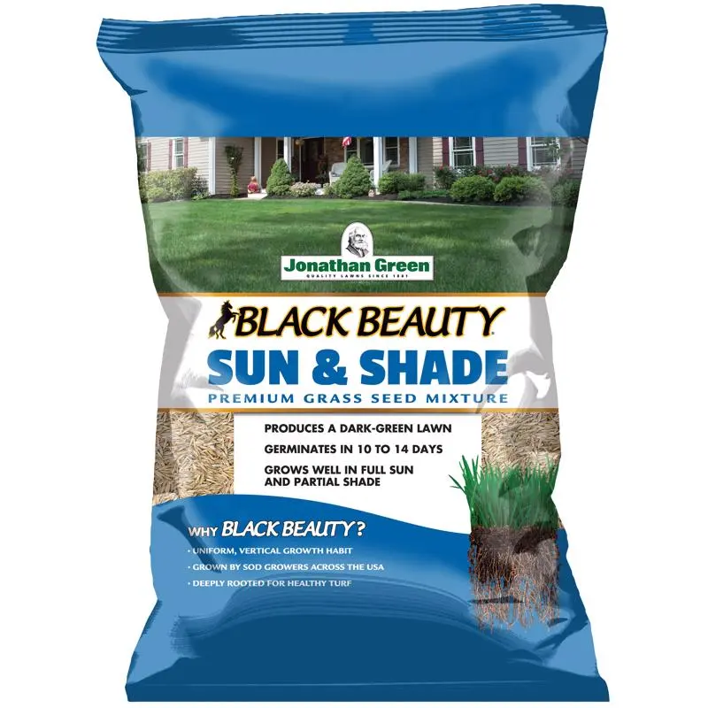 Black Beauty Sun & Shade Grass Seed 15 Lb - Premium Lawn Grass Seed All Seasons