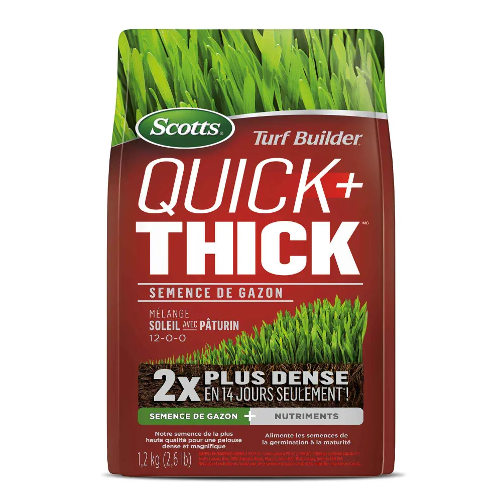 Quick+ Thick Grass Seed Sunny Bluegrass Mix 12-0-0, 1.2 kg