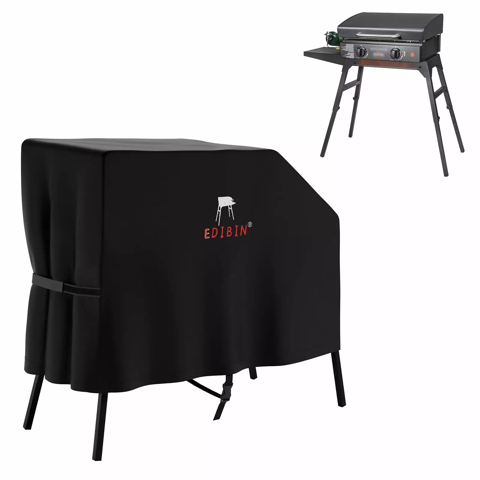 EDIBIN Griddle Cover Fits Blackstone 22 Inch 17 Inch Griddle Hood and Stand 600D Heavy Duty Waterproof UV Resistant