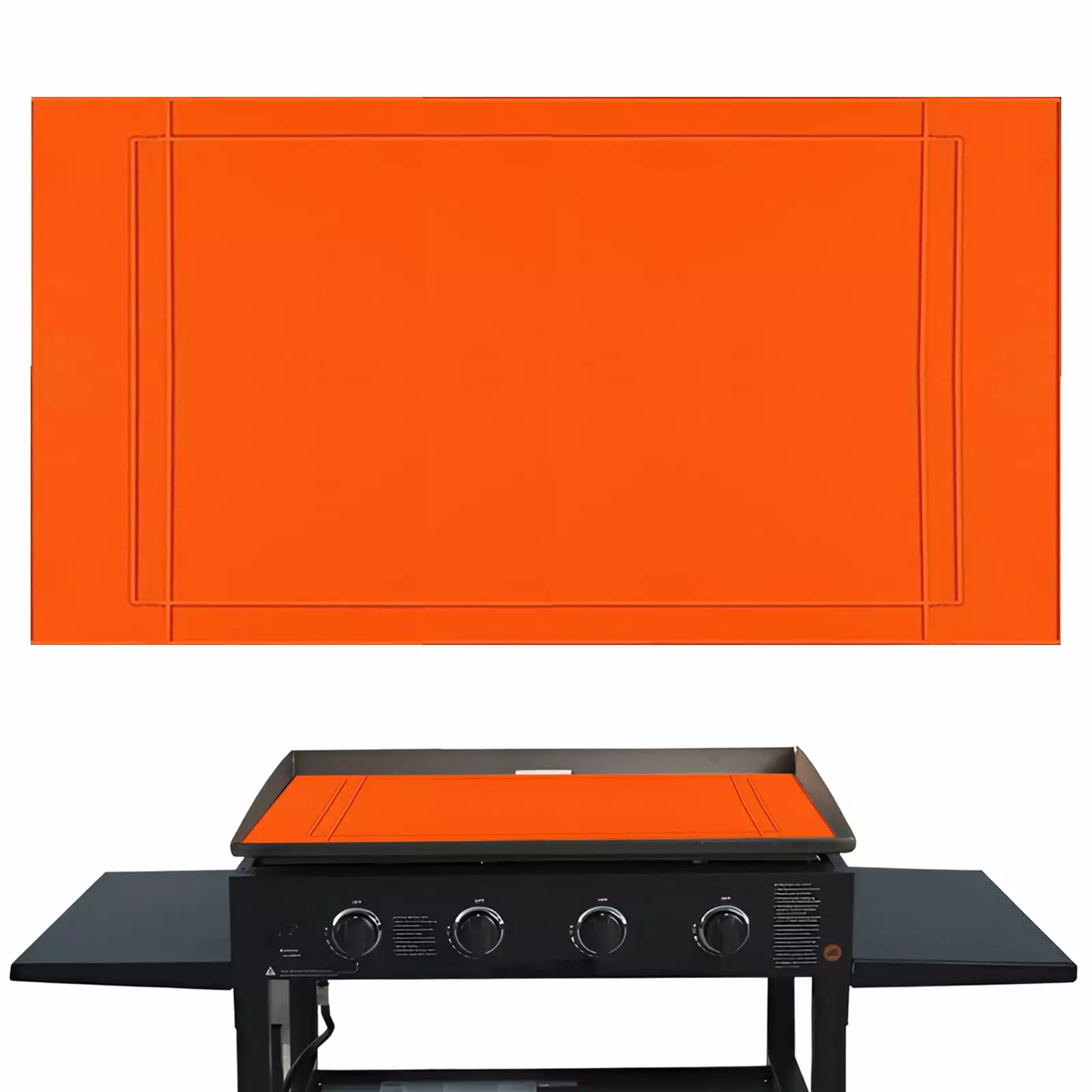 Heavy Duty Grill Cover Griddle Accessories - Food Grade Silicone 36 Inches Rust Orange Goolrc