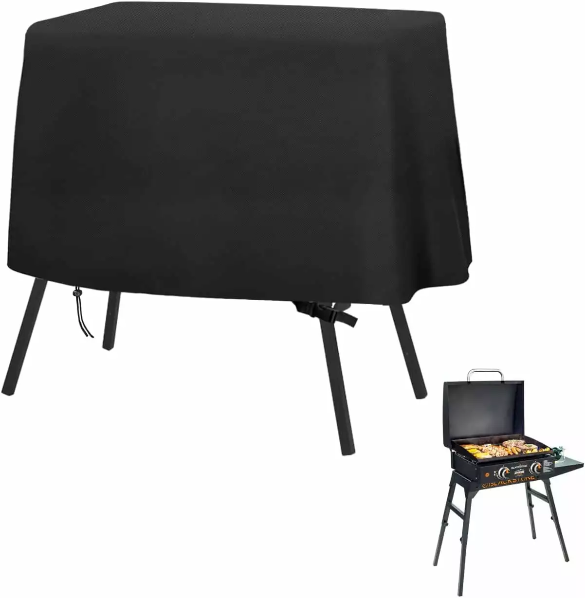 Grill Cover 17inch 22inch Griddle Hood and Stand - Waterproof Windproof BBQ Cover MXZLYH