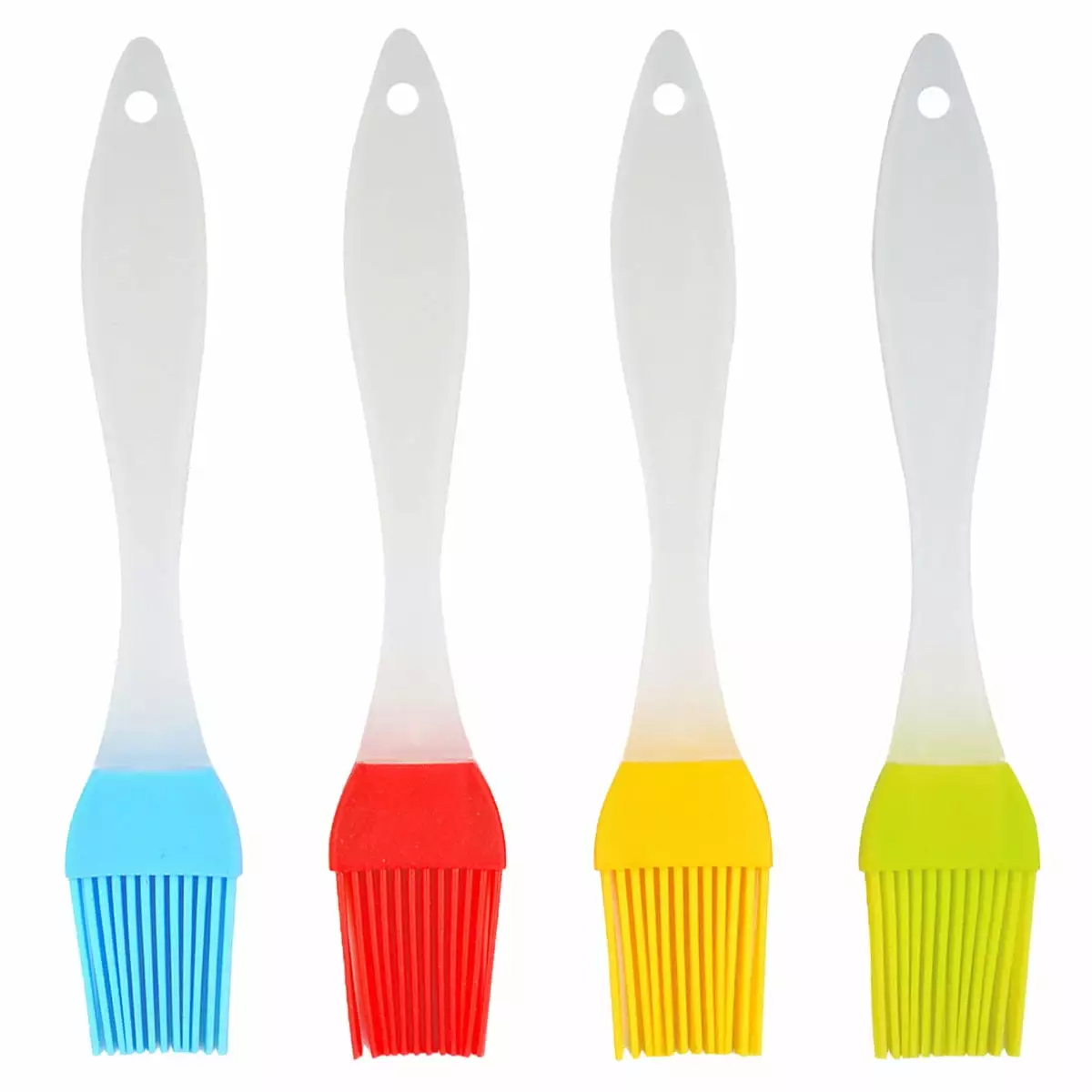 ENTASSER 4 Silicone Grill Brushes 4-Color Frying Brushes Kitchen Charcoal Gas Electric Grill Cleaning