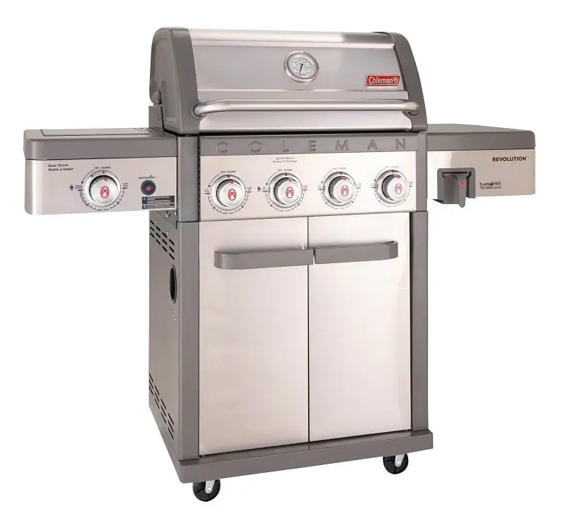 Burner Coleman Revolution RV-401BBQ Barbecue Grill, 50,000 Btu/hr, Propane, 4-Burner