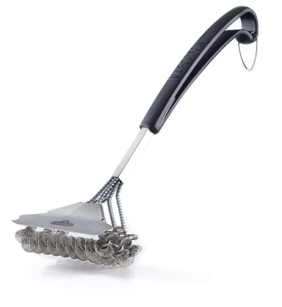 Bristle-Free Triple-Row Grill Brush Rolled Durable metal Steel