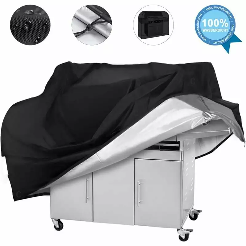 Grill Cover Waterproof 145 x 61 x 117 cm Black Heavy Duty BBQ Protector VOUVOU