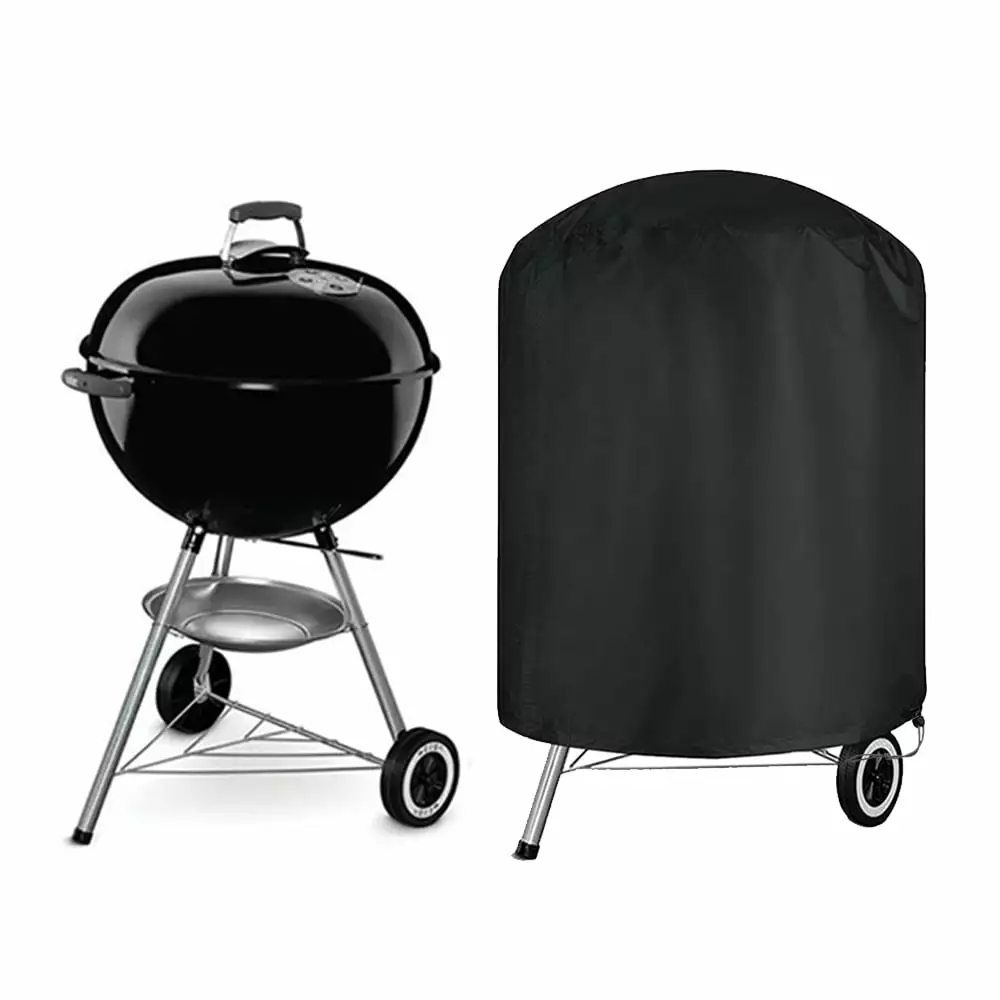 BBQ Grill Cover Gas Grill Round Waterproof Garden Barbecue Grill Outdoor Protector TJFU