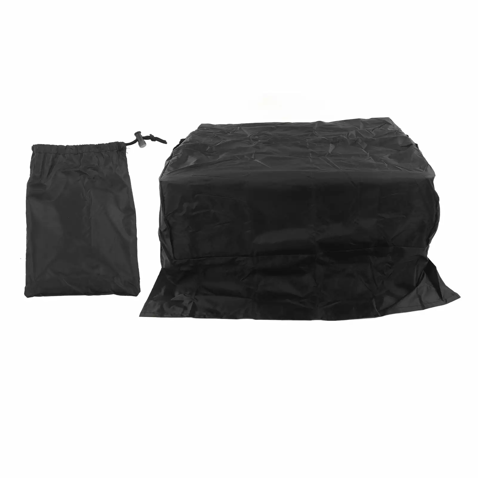 BBQ Grill Cover Waterproof Oxford Cloth Outdoor Rainproof Dustproof Sunproof Built- Grill Top Cover Black YaoFengYing12