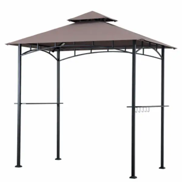 Four Seasons Courtyard L-GZ238PST-11F-NEW Grill Gazebo 4-LED Lights Outdoor Cooking