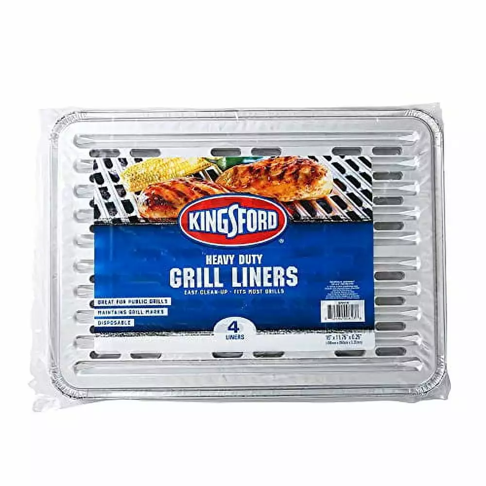 Kingsford Extra Tough Aluminum Grill Liners Heavy Duty Disposable 4 Count