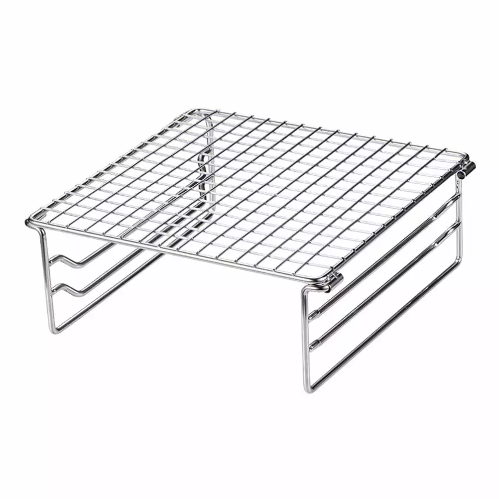 Stainless Steel BBQ Grill Warming Rack Folding Outdoor Cooking Rack Homemaxs