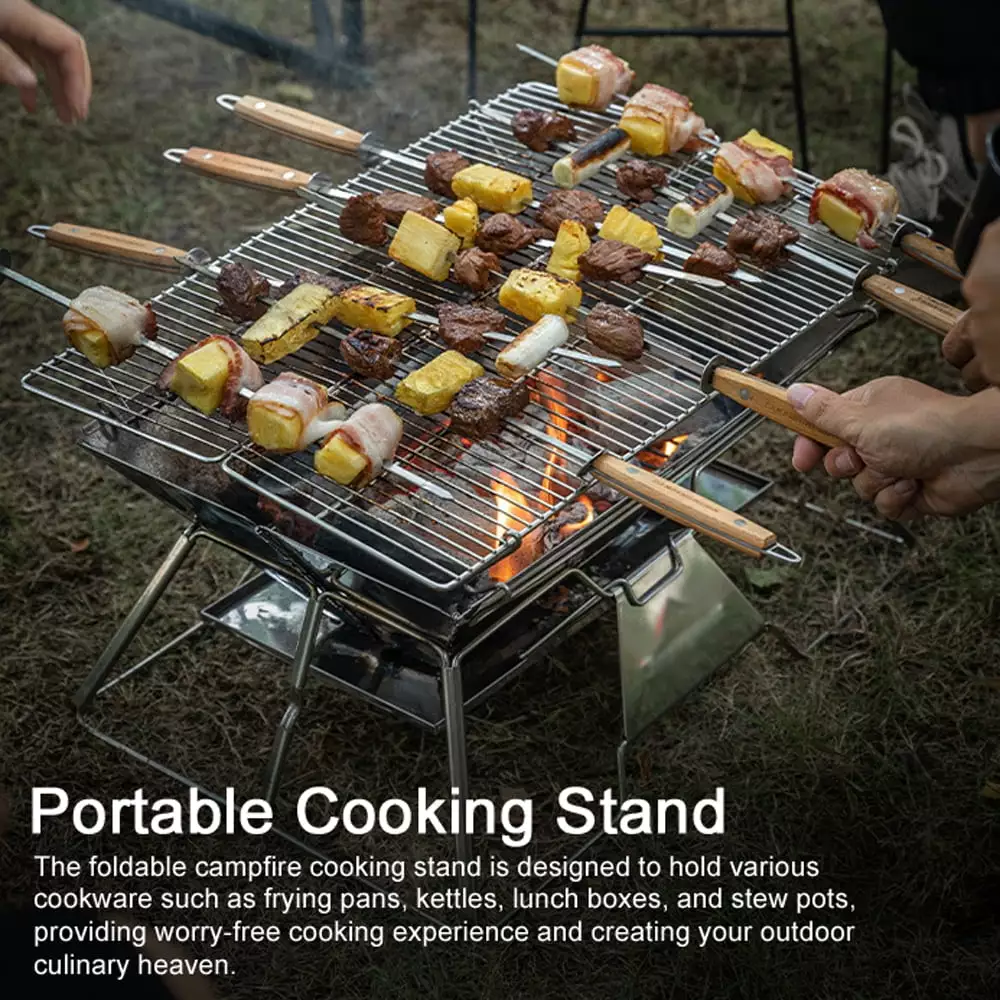 Grill Travel-friendly Stand Stainless Steel Pot Campfire Stand Stainless Perfect And Barbecue Steel Barbecues Stand Barbec...