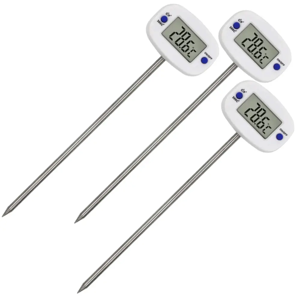 Stainless Steel Food thermometer/probe, GreenBlue, probe length 15 cm, temperature range -50°C to +300°C., accuracy 0.1°C., GB382, 3 pcs.