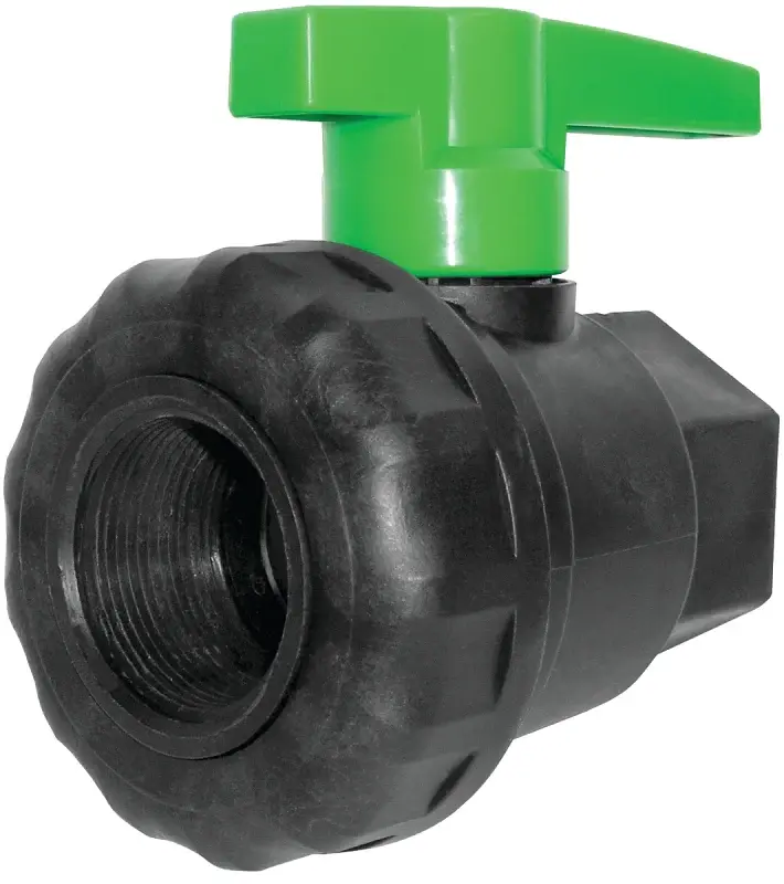 Green Leaf SU150E Ball Valve, 1-1/2 Connection, Female NPT, 125 psi Pressure, Polypropylene Body