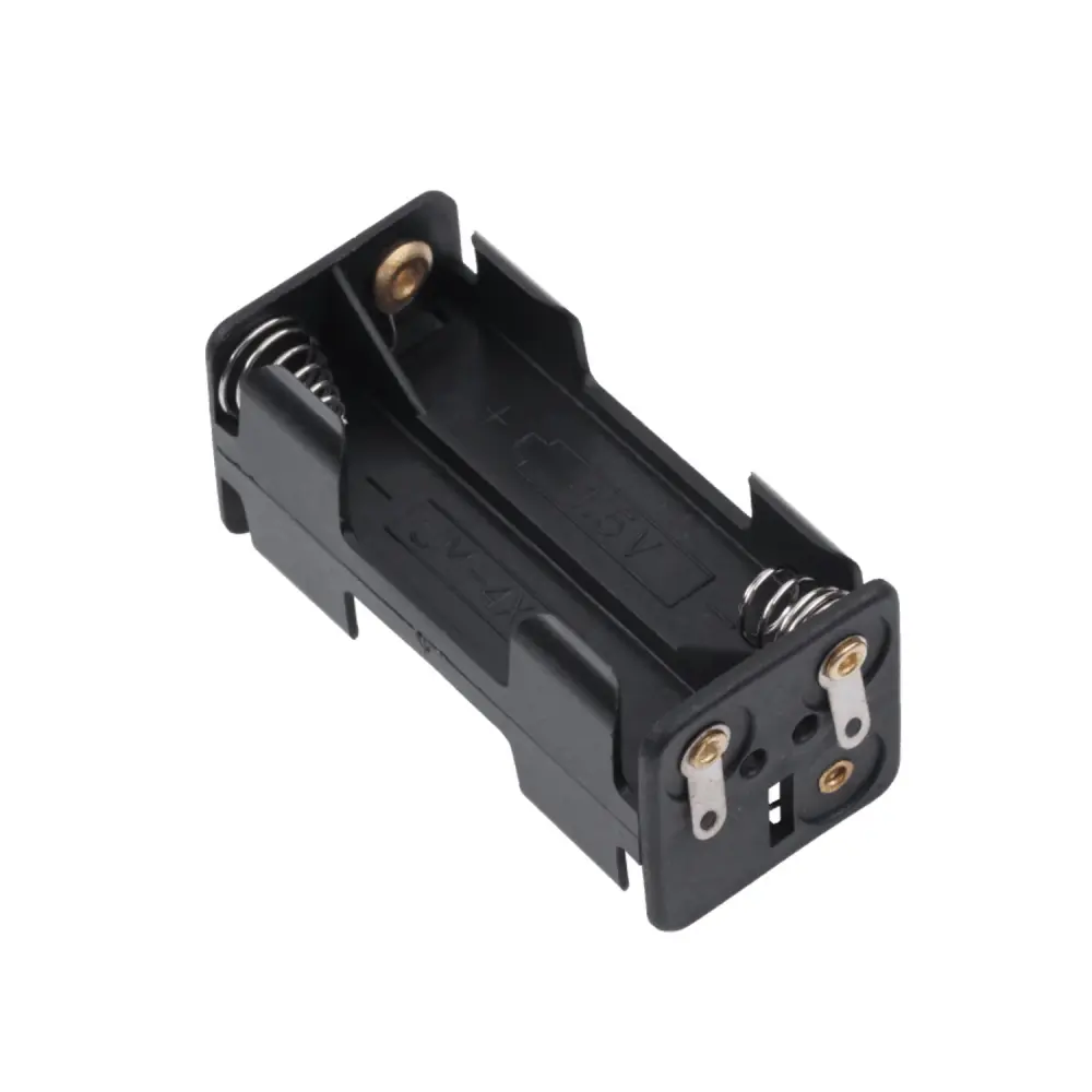 Battery basket 4xAA square plastic jet-black GNI0050