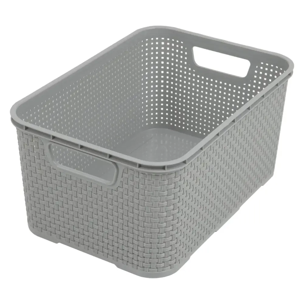 BranQ Rattan 7L charcoal storage basket handles