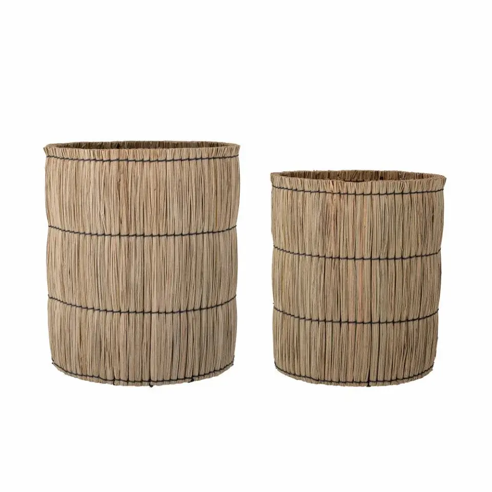 Elit Set 2 Outdoor Mendong Grass Baskets - Natural