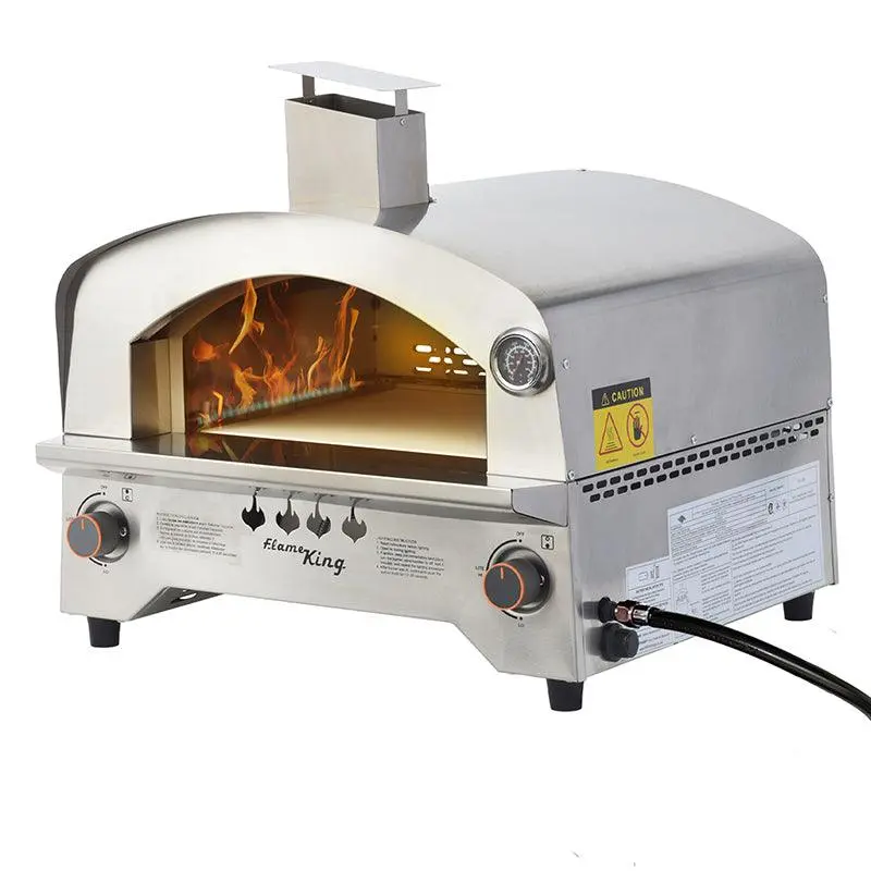 Flame King Outdoor Portable Stainless Metal Propane Pizza Oven Gas Stone