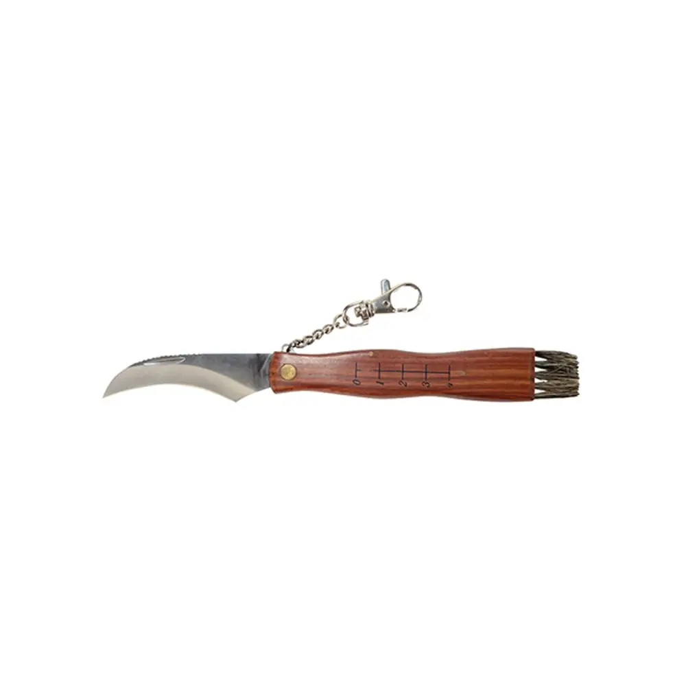 Greenmill GR5040 Gardening Knife Mushroom Picker Brush 4cm Measure Steel Hardwood Handle