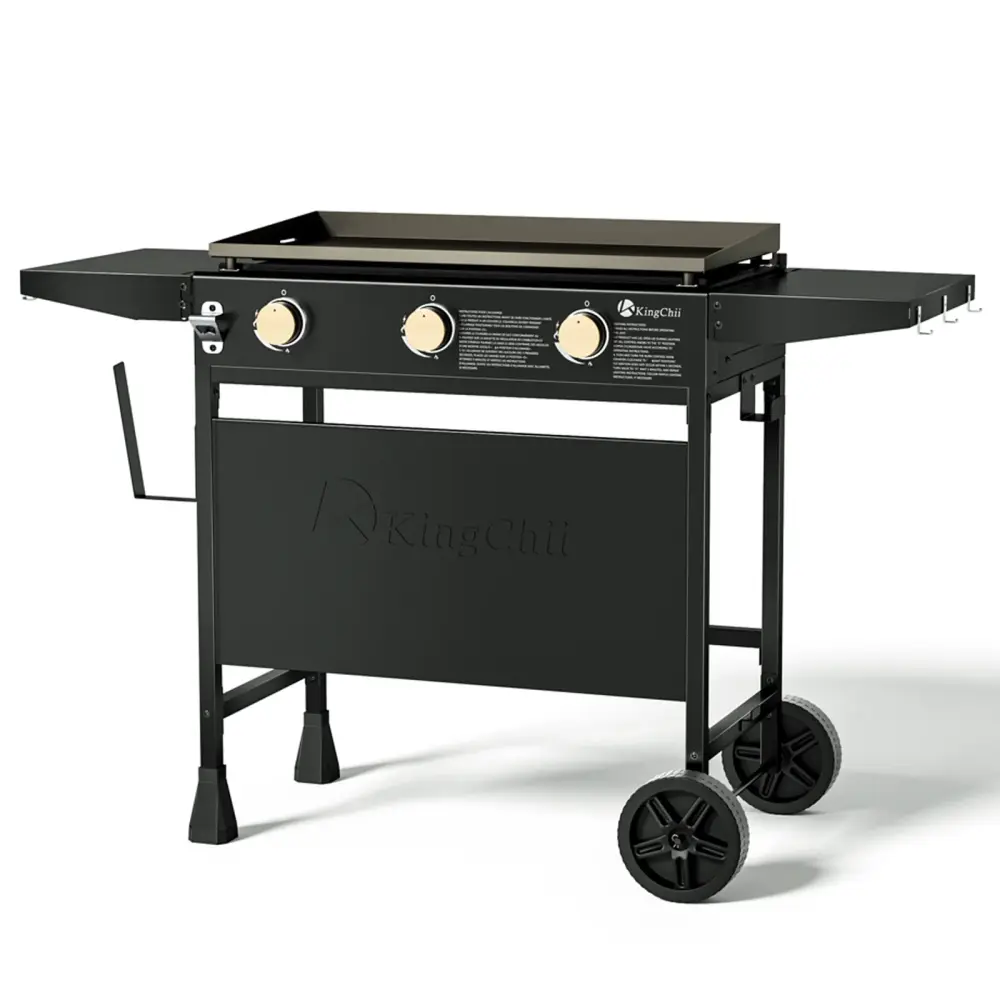 KingChii 3-Burner 27" Propane Griddle Camping, Tailgating, BBQ, Parties, Backyard & Patio