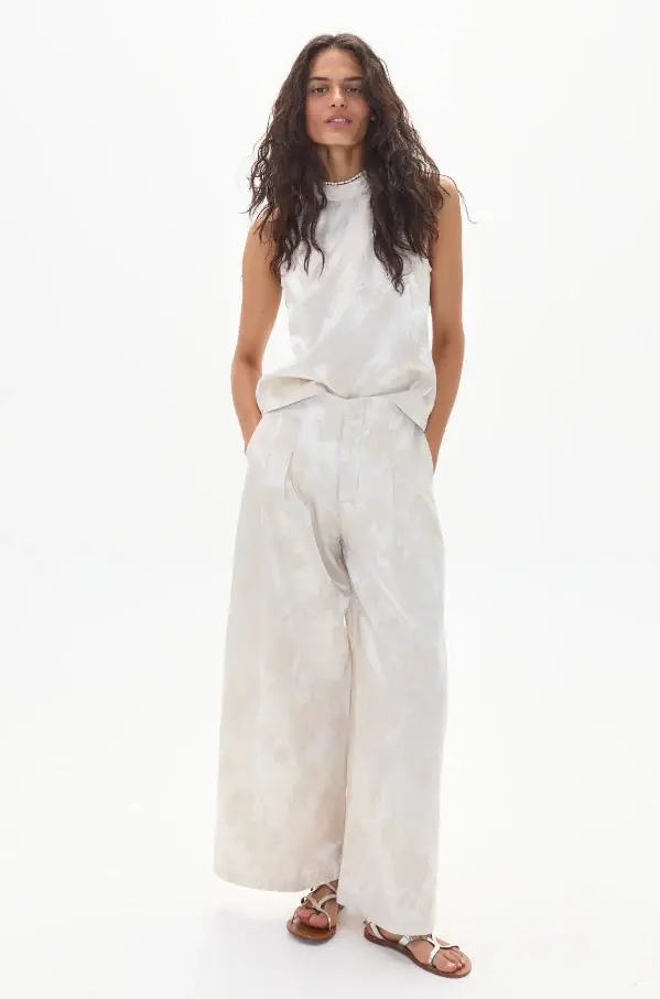 Olivia Brocade Top, Ivory Garden