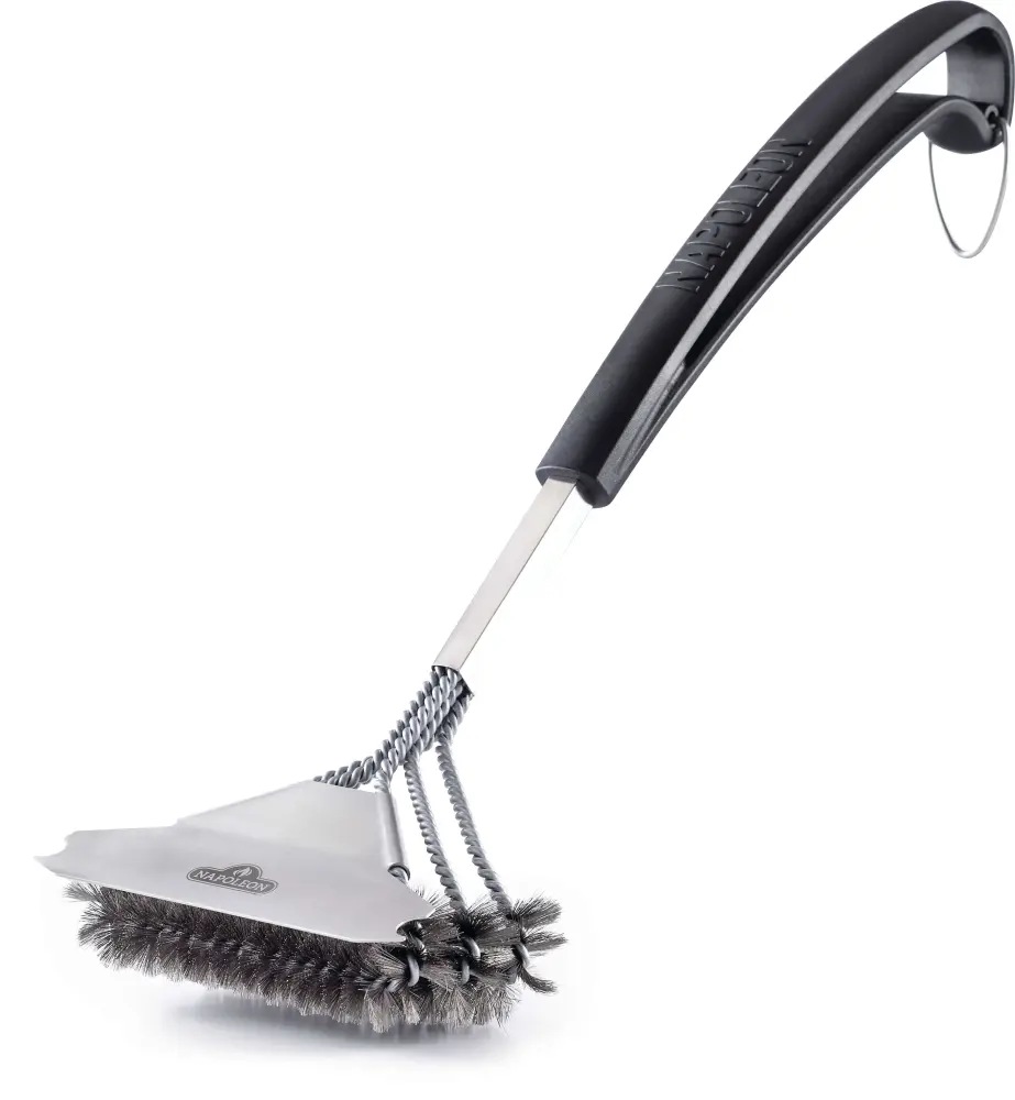Triple-Row Grill Brush Stain-resistant Steel Bristles
