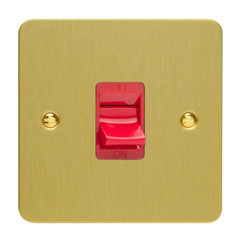 Varilight Ultraflat Plate Brushed Warm alloy 45A Cooker Switch (single plate) XFB45S