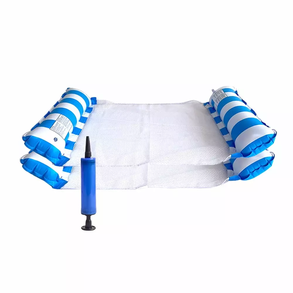 OSWCHIC 2PCS Blue Swimming Hammock Inflatable Multi-Purpose Pool Float