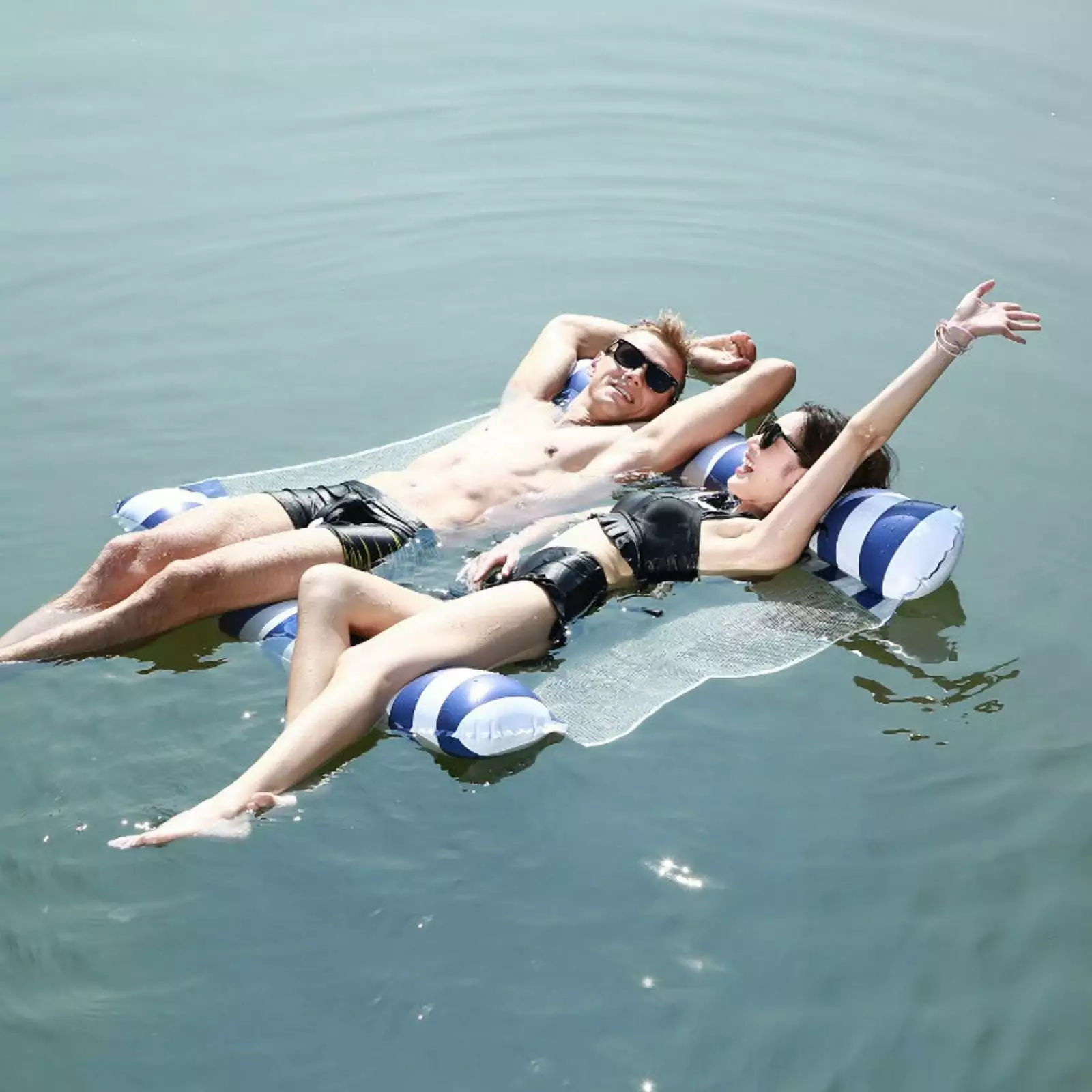 Water Inflatable Hammock Floating Bed Mesh Air Cushion Two Person Sea Floating Mat