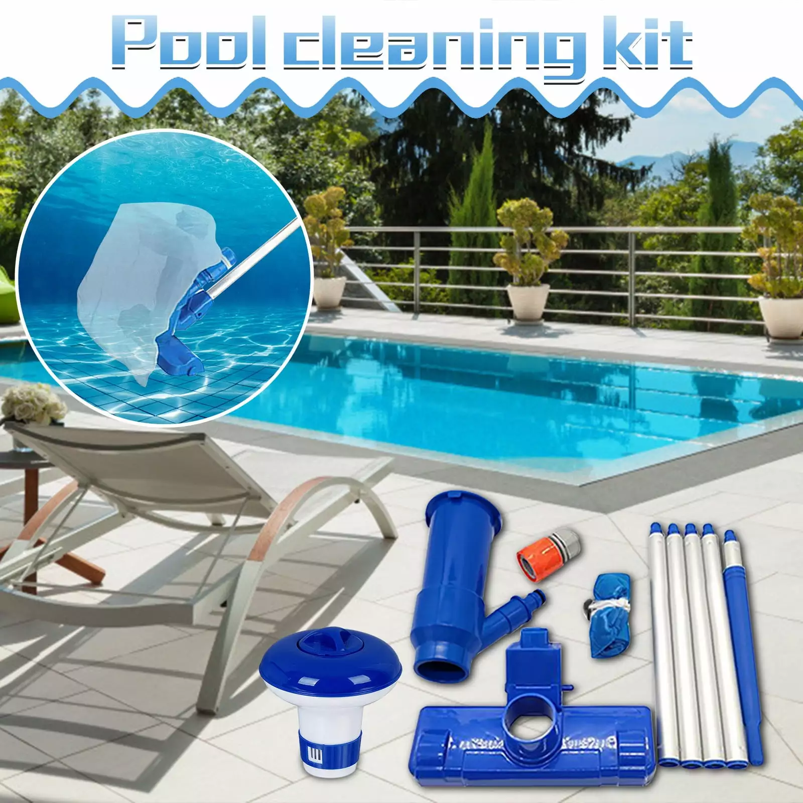 Wamans Portable Handheld Pool Vacuum Cleaner Above Ground Pools and Spas