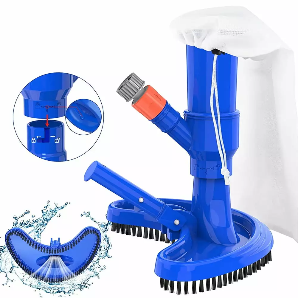 Acdanc Portable Pool Vacuum Jet Underwater Cleaner Brush Bag Above Ground Pools and Spas One