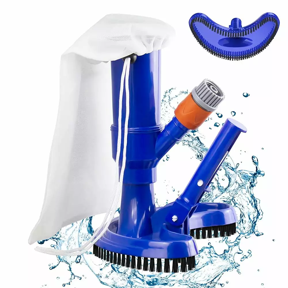 Portable Pool Vacuum Jet Underwater Cleaner Brush and Leaf Bag Above Ground Pools Spas Ponds and Fountains One