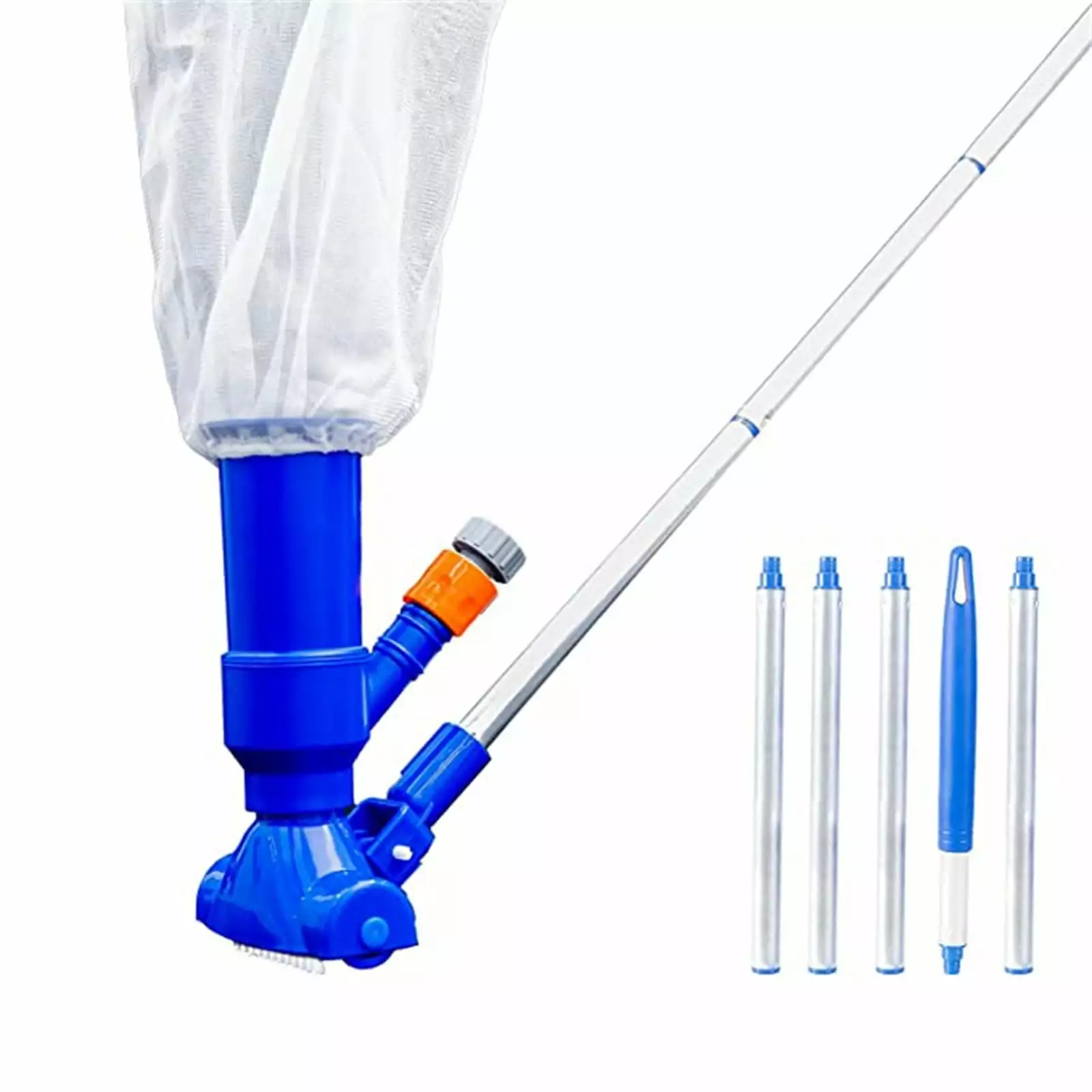 Portable Pool Vacuum Underwater Cleaner 5-Pole and Leaf Bag Swimming Pools
