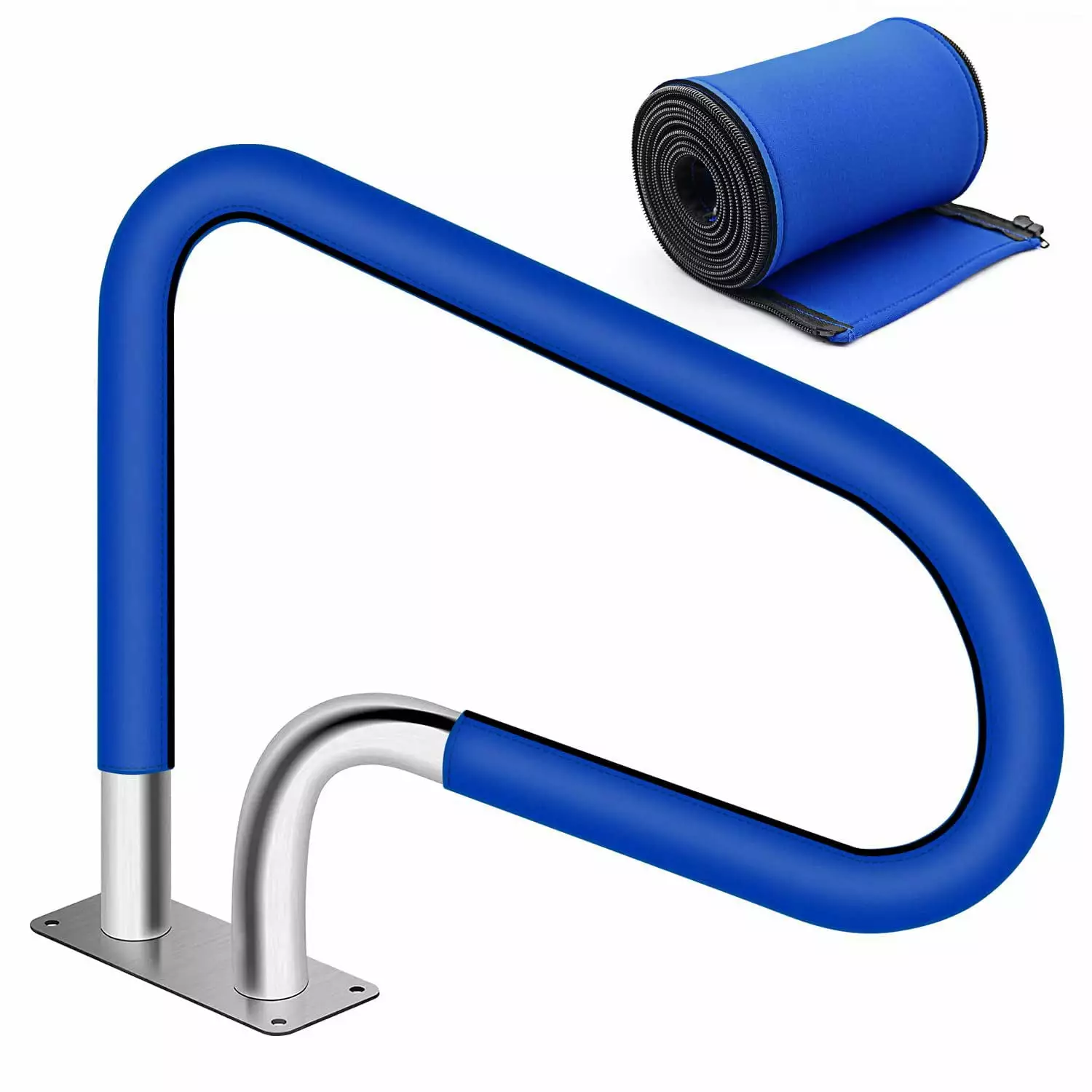 Pool Handrail Cover Zipper - 4 Ft Slip Resistant Safety Grip Sleeve Inground Pool Ladders