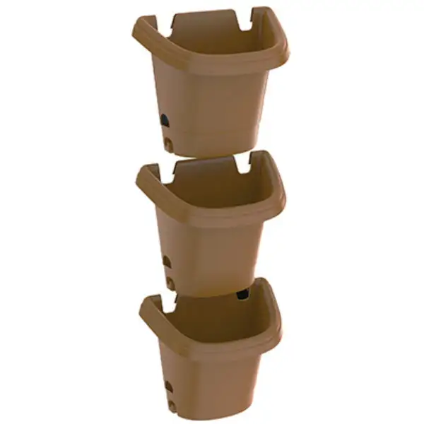 Fiskars Pottery 482125-1001 Hanging Garden Planter System Chocolate 3-Piece