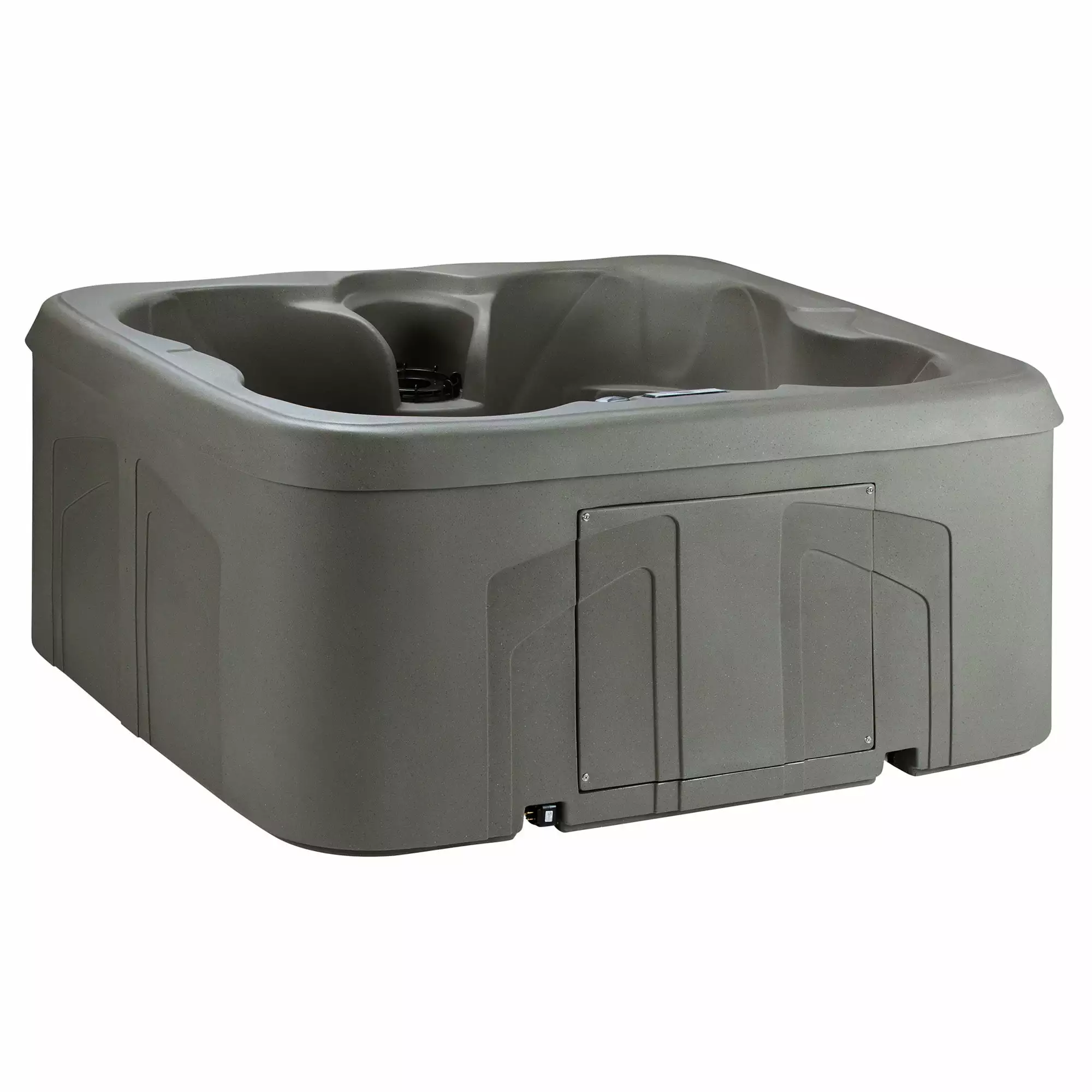 Lifesmart 4-Person Plug & Play Square Outdoor Hot Tub Spa 13 Jets Taupe
