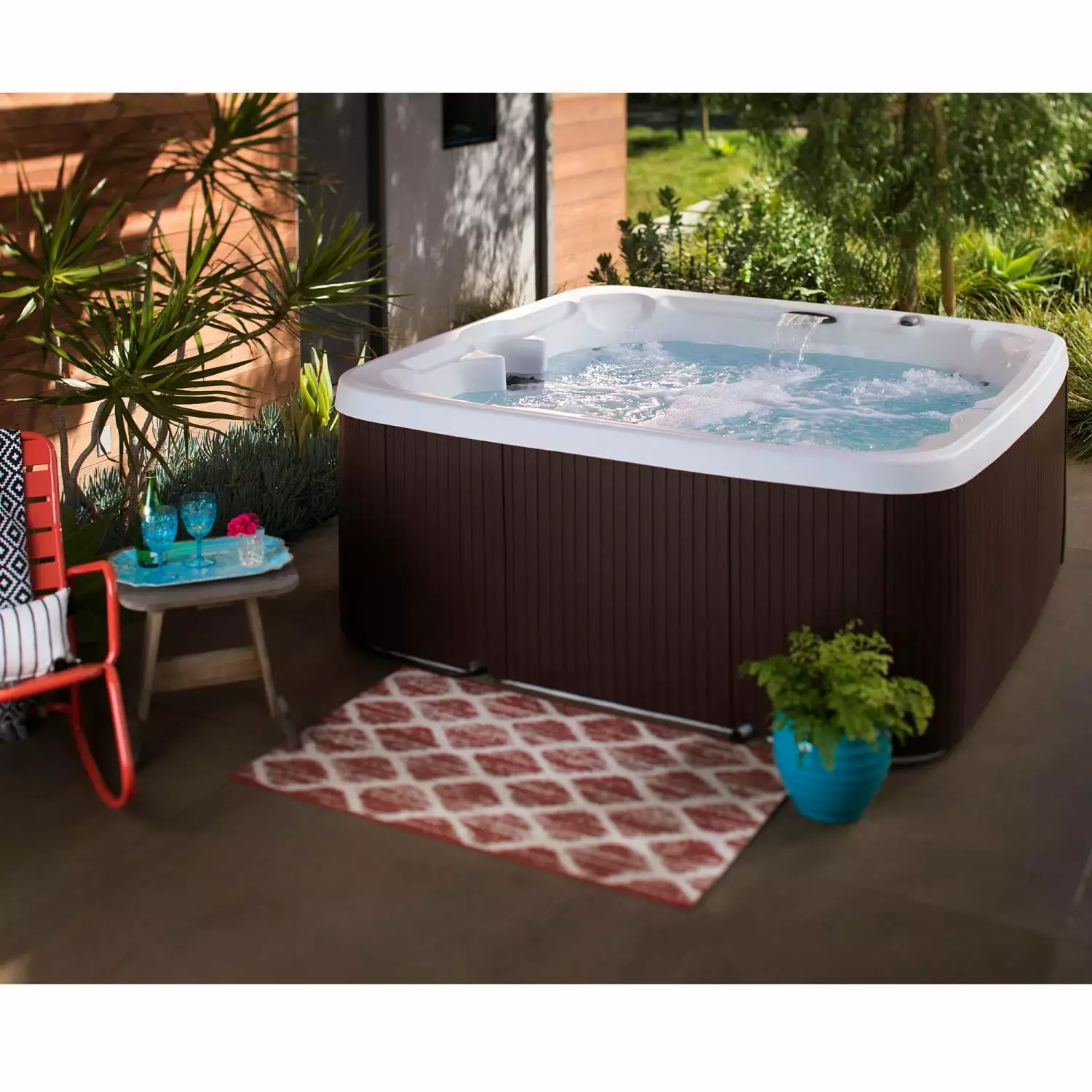 Lifesmart Paradise DLX 450DX 7 Person 22-Jet Plug & Play Hot Tub Sea Salt Espresso Brown