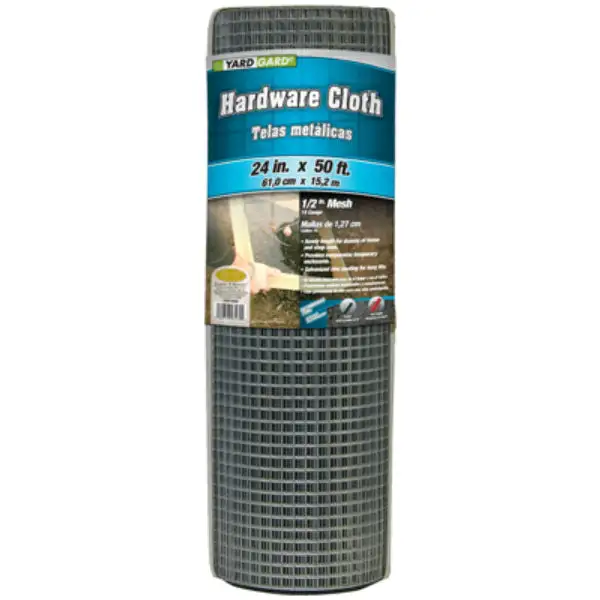 YardGard 308199B Galvanized Hardware Cloth 19-Gauge 1/2 Mesh 24 x 50 Feet Heavy Duty Wire Mesh