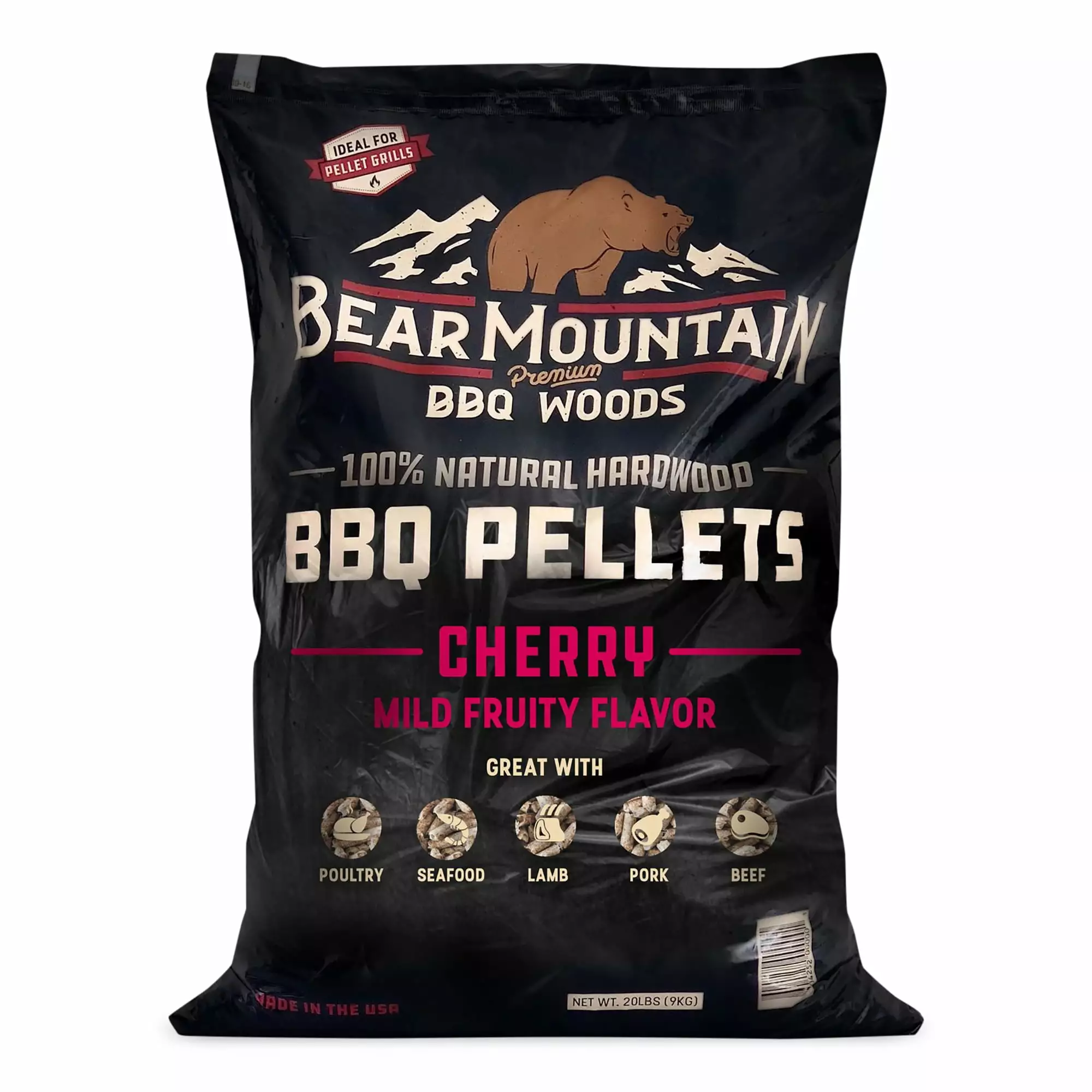 Bear Mountain BBQ Luxury All-Natural Hardwood Cherry BBQ Smoker Pellets 20 lbs
