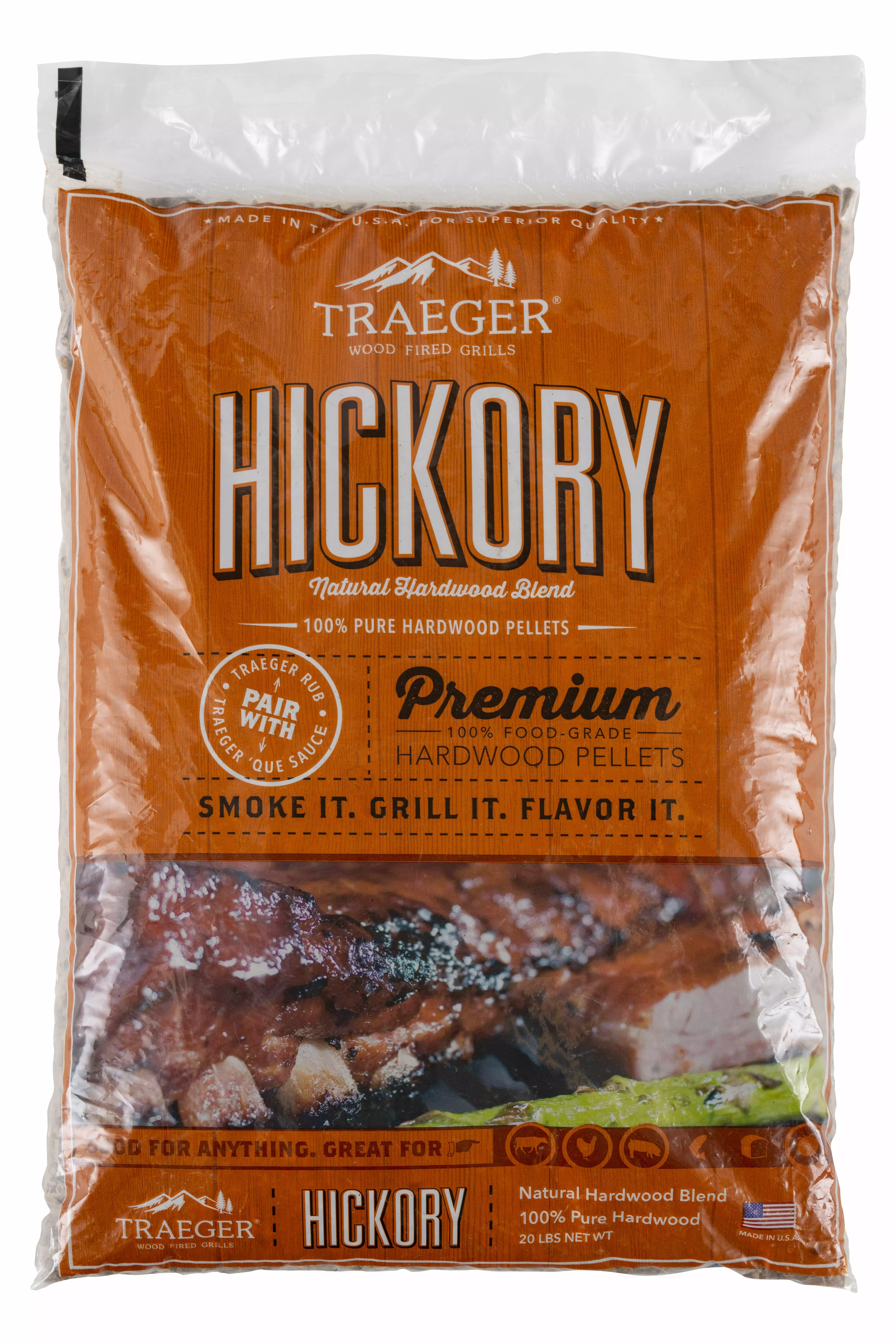 Traeger Hickory Pellets 20LB Bag Grilling and Smoking