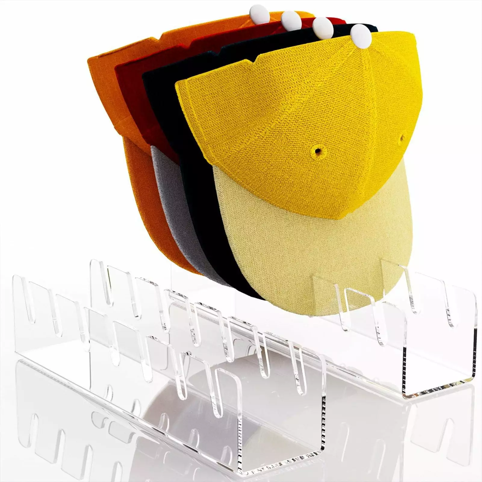 Wirlsweal Peaked Hat Storage Stand - Large Capacity Anti-Slip Acrylic Baseball Cap Display