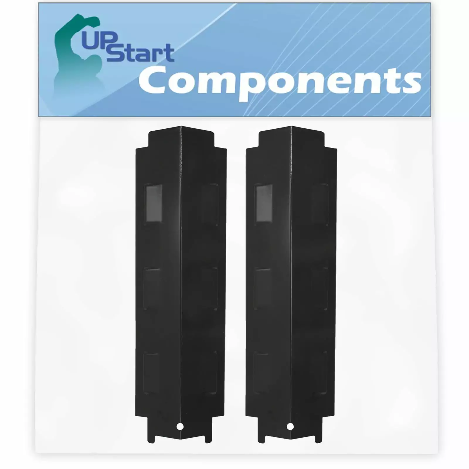 2-Pack Porcelain Steel BBQ Grill Heat Shield Plates Charbroil 463622514 UpStart Components