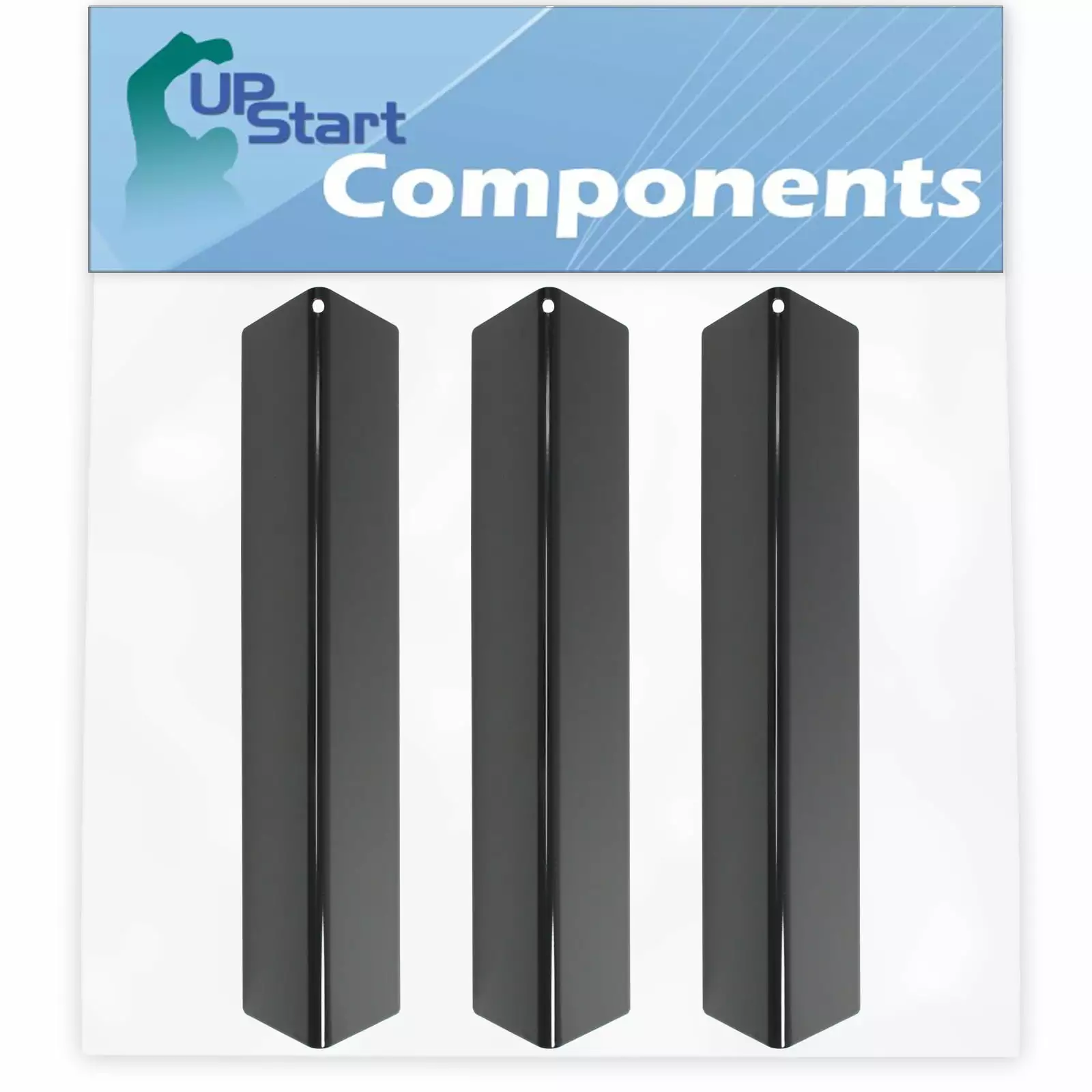 3-Pack BBQ Grill Heat Shield Plate Tent Replacement Parts Weber 46110001 - Porcelain Steel Flame Tamer Deflector UpStart C...