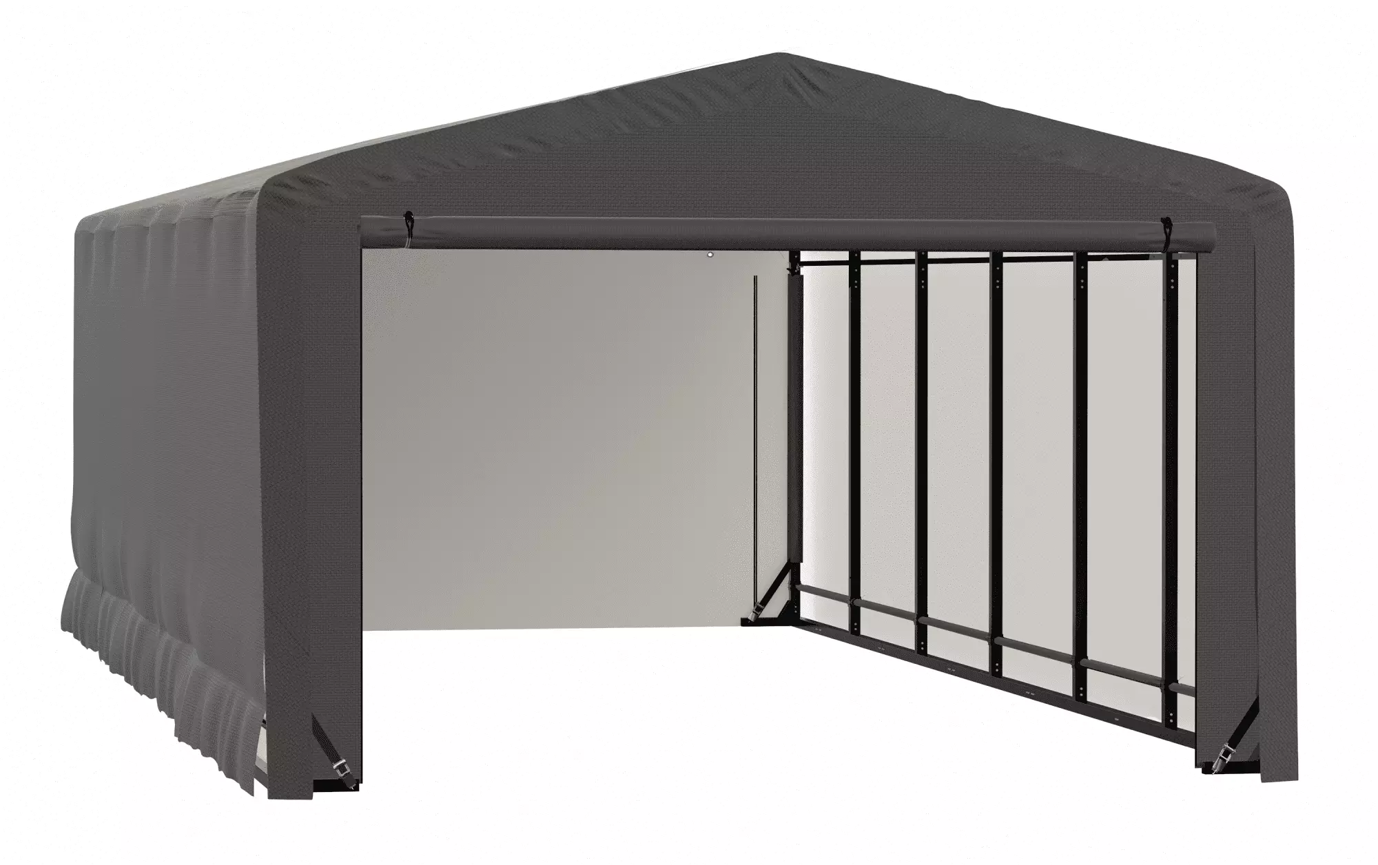 ShelterTube Wind and Snow-Load Rated Garage 12x23x8 Feet Gray Heavy Duty ShelterLogic