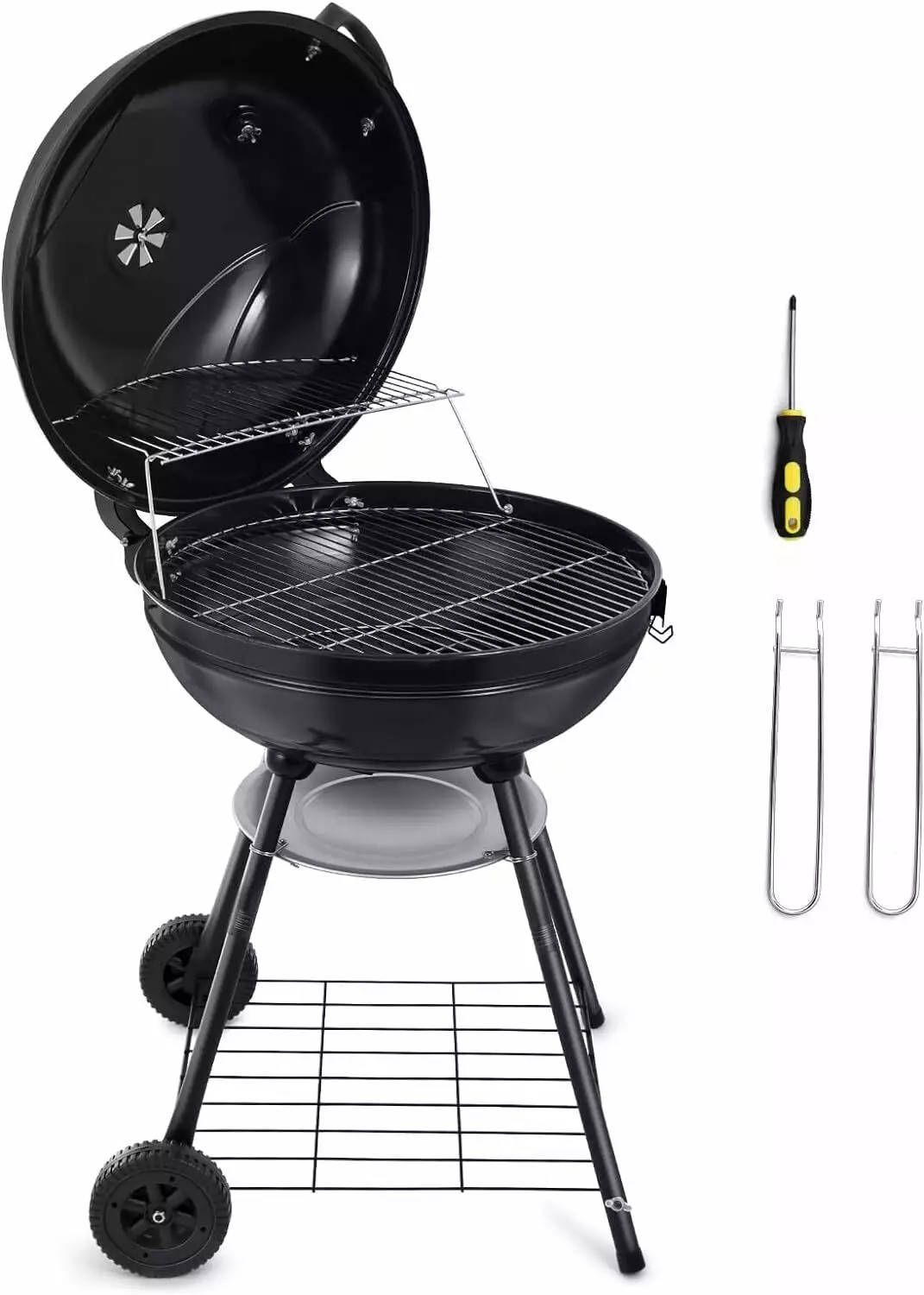 22 Inch Charcoal Grill Heavy Duty Grilling Rack Backyard Barbecue Cooking