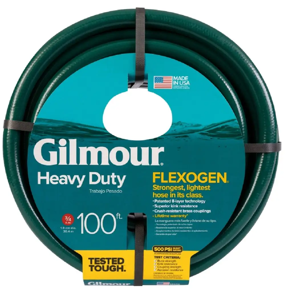 Gilmour 834101-1001 Flexogen Heavy Duty 3/4 Inch X 100 Ft Green Garden Hose