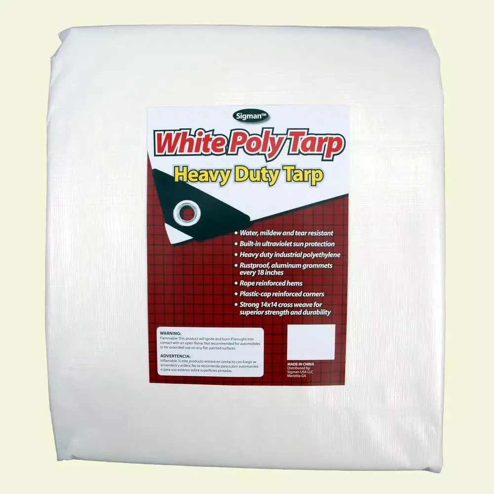 Sigman 10'x20' White Heavy Duty Tarp Outdoor Protection